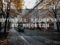 菠萝TV两步读法：先抓口径有没有写清楚，再把对象写具体