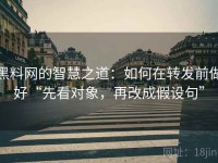 黑料网的智慧之道：如何在转发前做好“先看对象，再改成假设句”