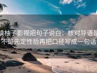 读柚子影视把句子说白：核对导语是不是先定性后再把口径写成一句话