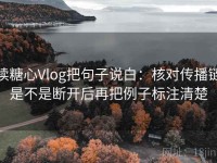读糖心Vlog把句子说白：核对传播链是不是断开后再把例子标注清楚