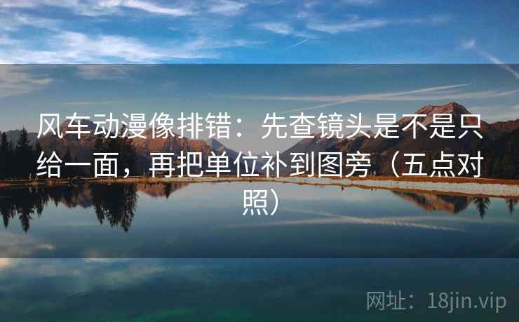 风车动漫像排错：先查镜头是不是只给一面，再把单位补到图旁（五点对照）